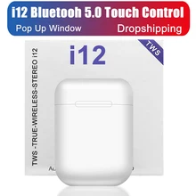 I12 Tws 5.0 Fone de Ouvido Bluetooth Mini Fone De Ouvido Sem Fio Fones De Ouvido Estéreo Fones De Ouvido Para Xiaomi Huawei Honor para PK I10 I200 I80 TWS(China)