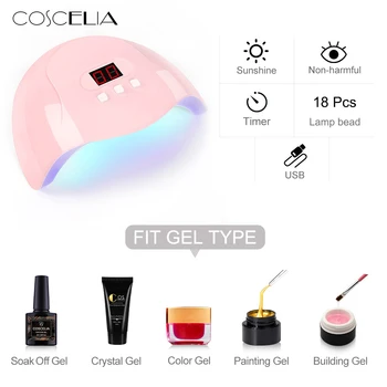 COSCELIA LED Nail Lamp For Manicure Gel Nail Dryer Drying Nail Polish Lamp Ice Lamp With LCD Display For Professional Art Tool
COSCELIA LED Nail Lamp For Manicure Gel Nail Dryer Drying Nail Polish Lamp Ice Lamp With LCD Display For Professional Art Tool
