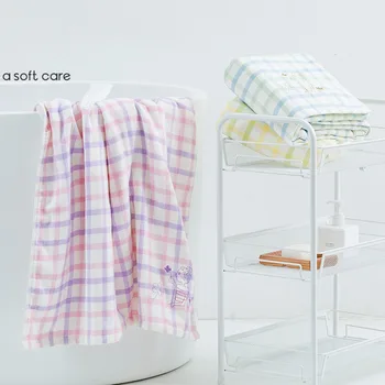Plaid Barth Towel Strong Absorption Bathrobe Head Wrap Quick Dry FaceTowel Household Hand Towel Set for Bathroom pink blue
Plaid Barth Towel Strong Absorption Bathrobe Head Wrap Quick Dry FaceTowel Household Hand Towel Set for Bathroom pink blue