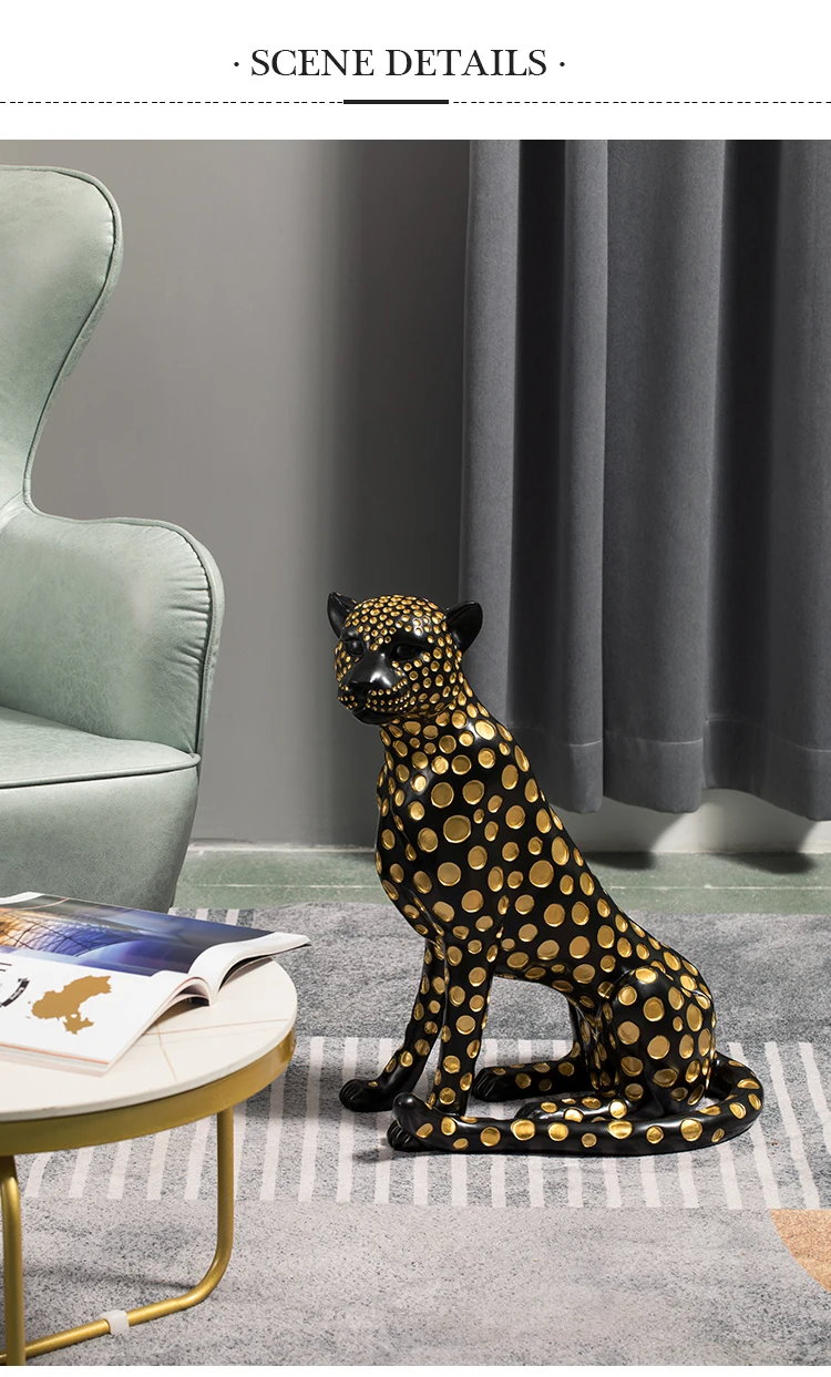 Fortune Leopard Statues Home Decor Resin Interior Figurines Office Living Room Decoration Creative Home Accessories Artwork Gift Fortune Leopard Statues Home Decor Resin Interior Figurines Office Living Room Decoration Creative Home Accessories Artwork Gift