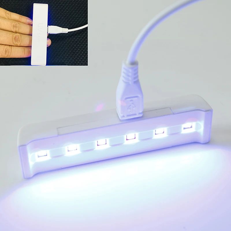Мини 6 Вт USB УФ-гель для ногтей светодиодный светильник отверждения Гель-лак