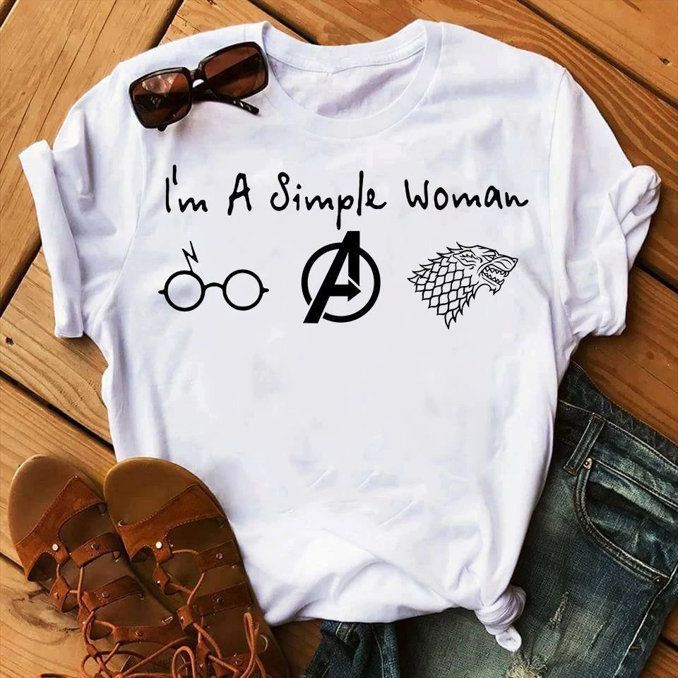 Im A Simple Woman Who Love Harry t shirt Avengers Endgame T Shirt and Game of Thrones t-shirt Potter print Tee shirt femme S-XXL
Im A Simple Woman Who Love Harry t shirt Avengers Endgame T Shirt and Game of Thrones t-shirt Potter print Tee shirt femme S-XXL