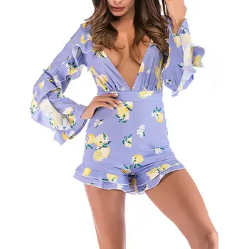 Women Boho Long Sleeve Deep V-Neck Bodycon Jumpsuit Ruffle Sleeve Floral Print Slim Club Jumpsuit Party Jumpsuit
Women Boho Long Sleeve Deep V-Neck Bodycon Jumpsuit Ruffle Sleeve Floral Print Slim Club Jumpsuit Party Jumpsuit