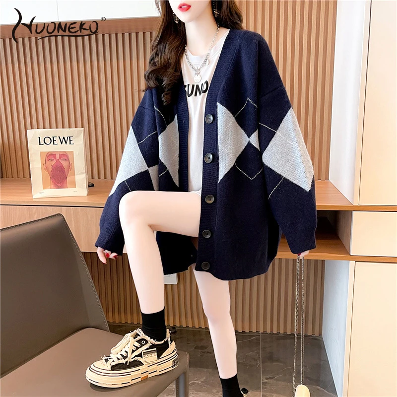 Loose Sweater Women Chinese Style Knitted Cardigan Thicken V Neck Harajuku Long Sleeve Botton Autumn Winter Casual WSW03
Loose Sweater Women Chinese Style Knitted Cardigan Thicken V Neck Harajuku Long Sleeve Botton Autumn Winter Casual WSW03