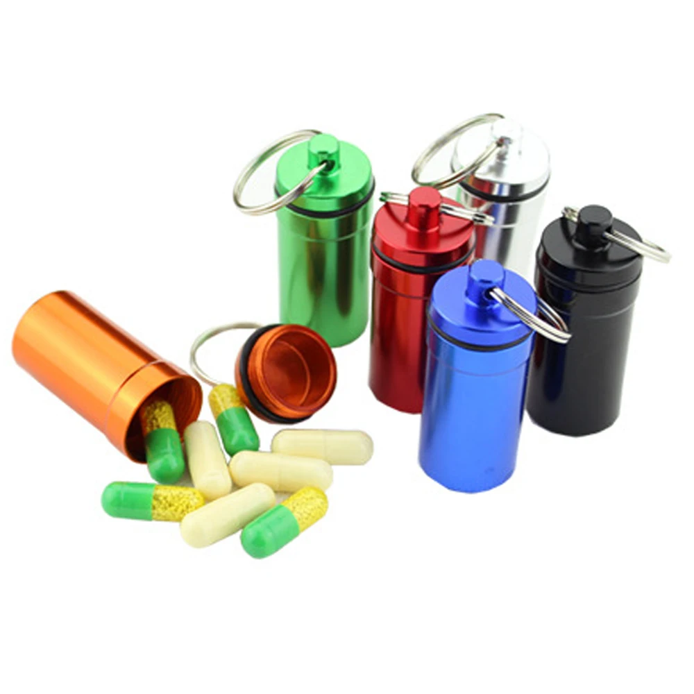 Camping Survival Waterproof Pills Box Container Aluminum Medicine Bottle Keychain Outdoor Emergency Gear Tool EDC Travel Kits
Camping Survival Waterproof Pills Box Container Aluminum Medicine Bottle Keychain Outdoor Emergency Gear Tool EDC Travel Kits