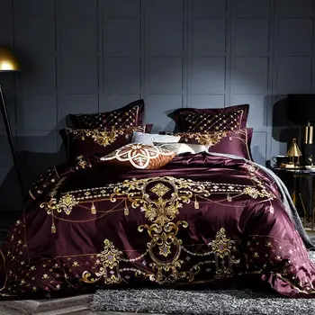 34 Purple Blue Green 100S Egyptian Cotton Gold Royal Embroidery Palace Bedding Set Duvet Cover Bed sheet/Linen Pillowcases 
34 Purple Blue Green 100S Egyptian Cotton Gold Royal Embroidery Palace Bedding Set Duvet Cover Bed sheet/Linen Pillowcases