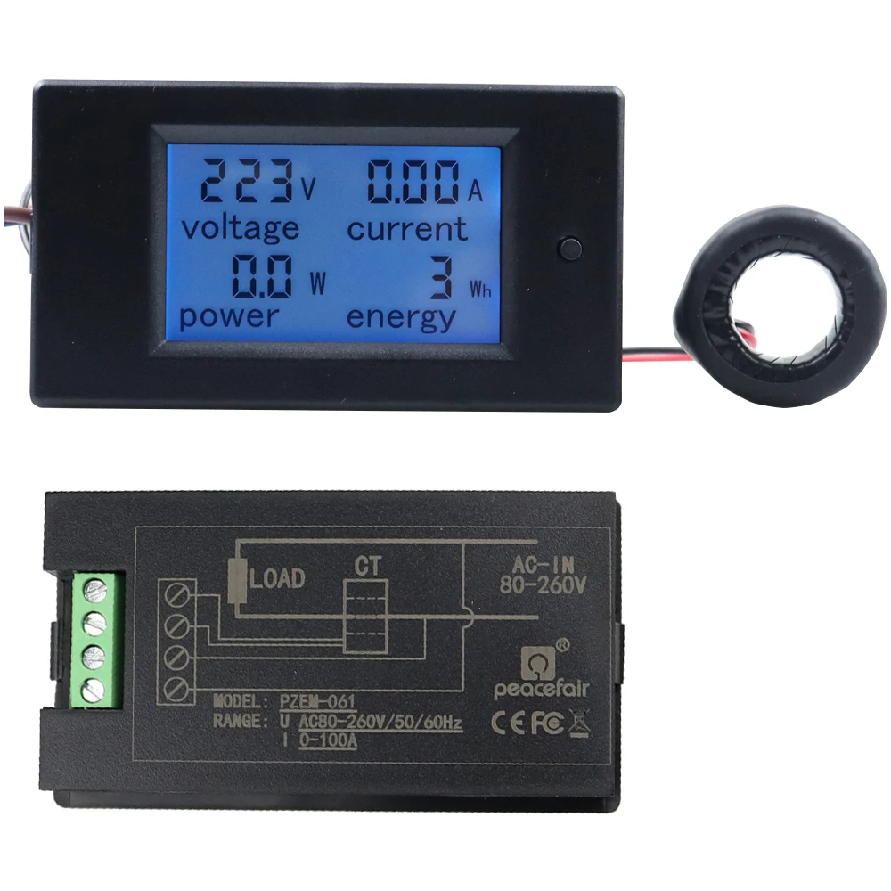AC 80-260V Single Phase 100A Voltage Amps Energy Kwh Power Panel Meter Voltmeter Ammeter Monitor
AC 80-260V Single Phase 100A Voltage Amps Energy Kwh Power Panel Meter Voltmeter Ammeter Monitor
