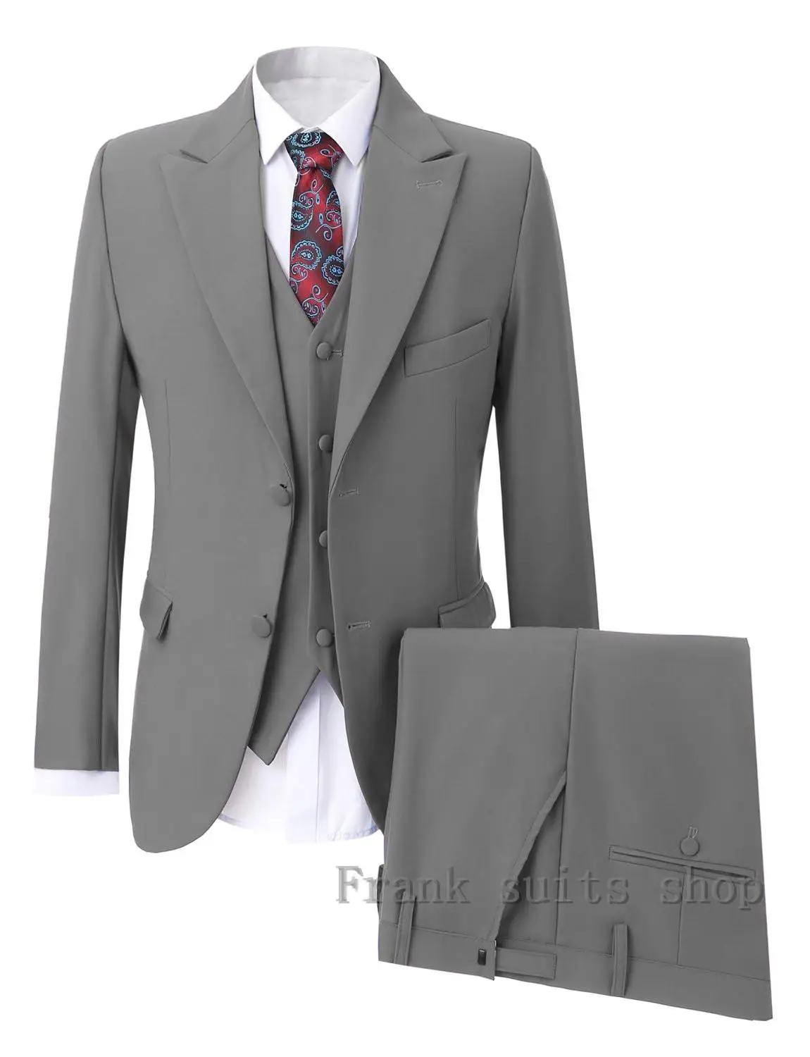Wonderful Groom Male Wedding Prom Suit Gray Slim Fit Tuxedo Men Formal Business Work Wear Suits 3Pcs Set (Jacket+Pants+Vest)
Wonderful Groom Male Wedding Prom Suit Gray Slim Fit Tuxedo Men Formal Business Work Wear Suits 3Pcs Set (Jacket+Pants+Vest)