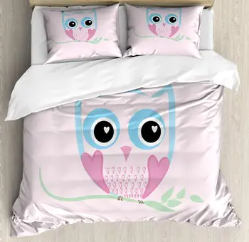 Owl Print Duvet Cover Set Computer Graphics of a Forest Creature 3 Piece Bedding Set Baby Pink Multicolor
Owl Print Duvet Cover Set Computer Graphics of a Forest Creature 3 Piece Bedding Set Baby Pink Multicolor