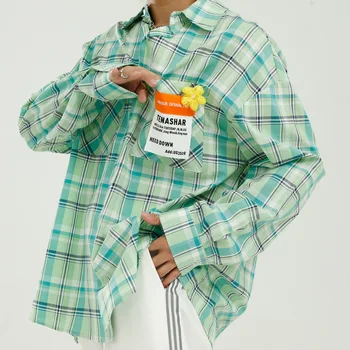 Men Women Korean Streetwear Hip Hop Loose Couple Shirt Men Retro Fashion Loose Casual Plaid Shirt 
Men Women Korean Streetwear Hip Hop Loose Couple Shirt Men Retro Fashion Loose Casual Plaid Shirt