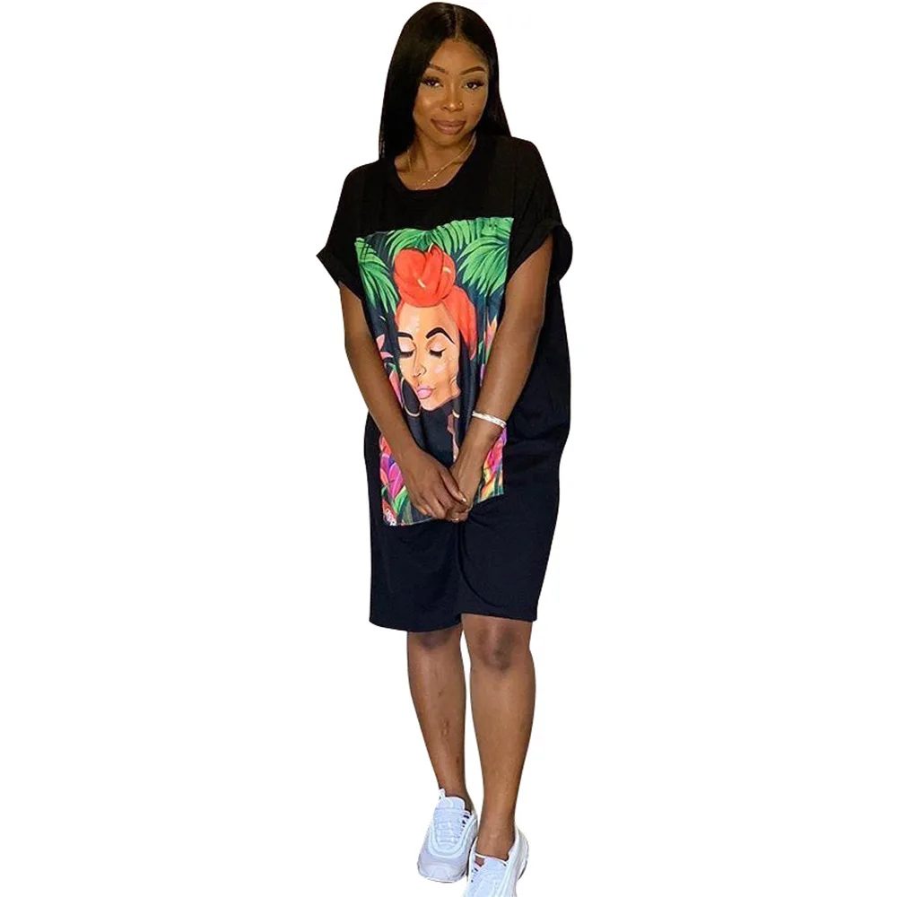 Summer Autumn Women Dress Sexy Party Dresses Vestidos Plus Size Cartoon Print Loose T Shirt Dress Casual
Summer Autumn Women Dress Sexy Party Dresses Vestidos Plus Size Cartoon Print Loose T Shirt Dress Casual