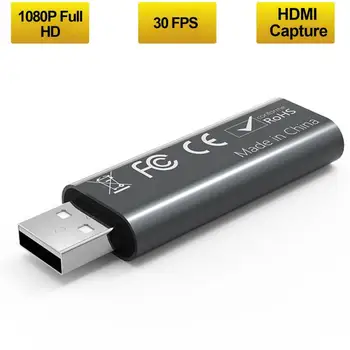 Mini 1080P HDMI To USB 2.0 Video Capture Card Game Recording Box For PS4 Game For Youtube OBS Live Streaming Broadcast
Mini 1080P HDMI To USB 2.0 Video Capture Card Game Recording Box For PS4 Game For Youtube OBS Live Streaming Broadcast