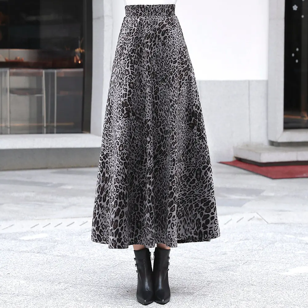 Korean Leopard Print Shot Thicken Skirt Mid-Length High Waist Leopard Print Swinging Skirt Women A- line Long Skirt 80A
Korean Leopard Print Shot Thicken Skirt Mid-Length High Waist Leopard Print Swinging Skirt Women A- line Long Skirt 80A