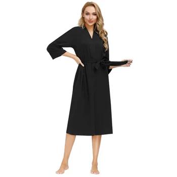 Autumn Nightdress Women Wrap Front Sleep Robe 3/4 Sleeve V-Neck Mid-Calf Length Sleepwear Solid Color Nightgowns Cotton Home New
Autumn Nightdress Women Wrap Front Sleep Robe 3/4 Sleeve V-Neck Mid-Calf Length Sleepwear Solid Color Nightgowns Cotton Home New