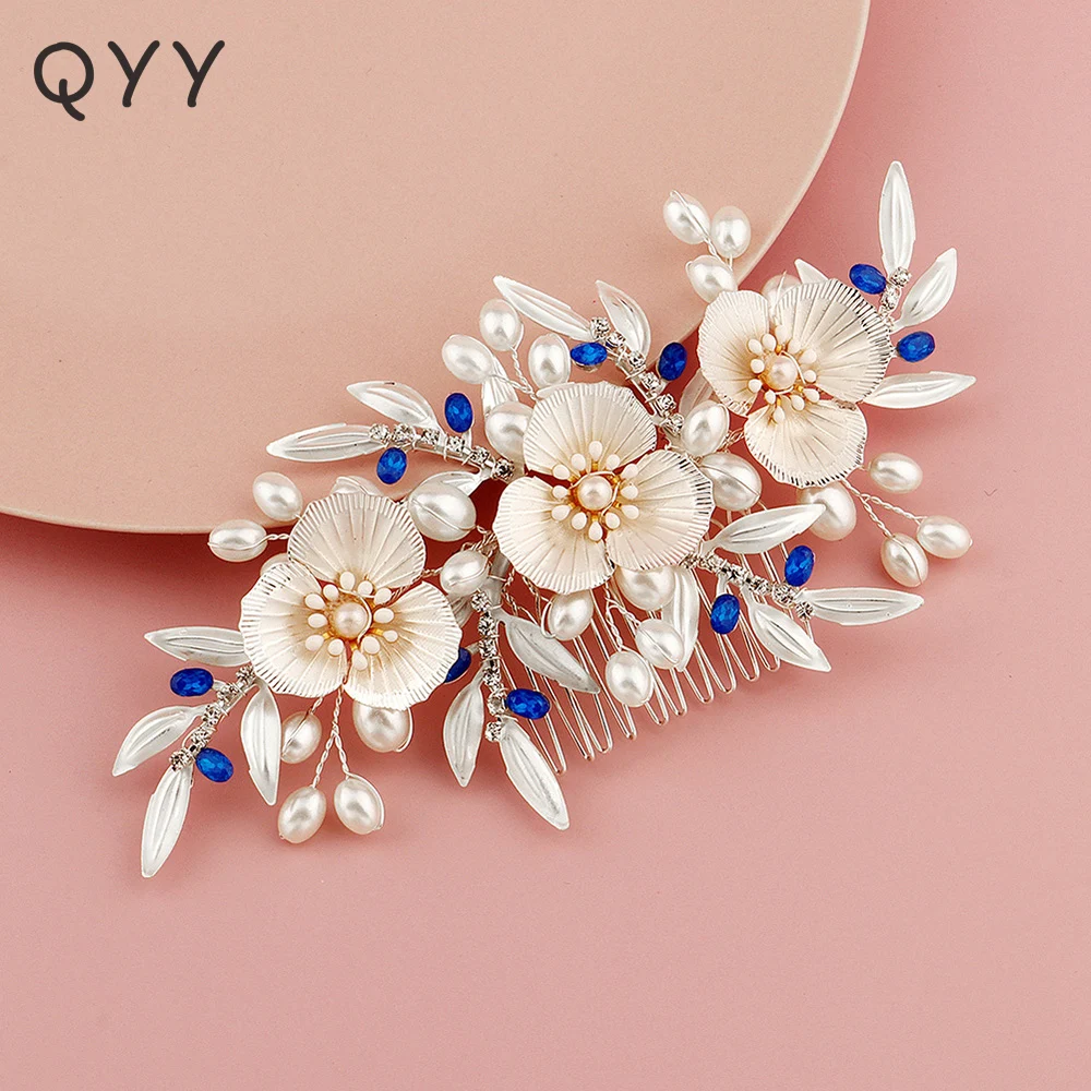 Bridal Wedding Hair Comb Clips Pearl Flower Silver Color Hair Jewelry for Women Accessories Blue Crystal Bride Headpiece Gifts
Bridal Wedding Hair Comb Clips Pearl Flower Silver Color Hair Jewelry for Women Accessories Blue Crystal Bride Headpiece Gifts