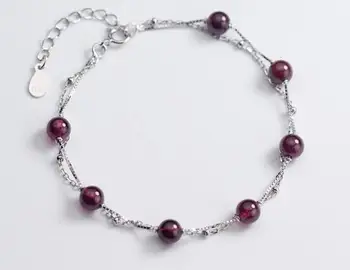 100% 5mm Real. 925 Sterling Silver Fine Jewelry Double -layers /two-rows Natural red Garnet Round Stone Chain Bracelet LS652
100% 5mm Real. 925 Sterling Silver Fine Jewelry Double -layers /two-rows Natural red Garnet Round Stone Chain Bracelet LS652