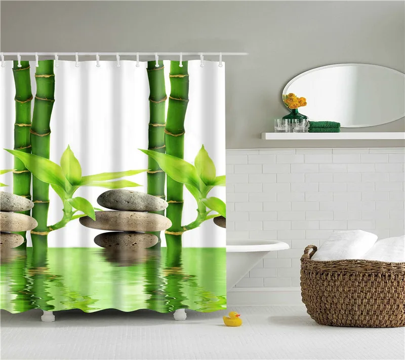 2020 Hsinchu Forest Trees Landscape Printing 3d Shower Curtain Waterproof Polyester Fabric Washable Bathroom Shower Curtain