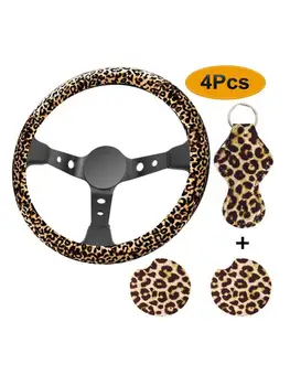 Steering Wheel Cover Set Waterproof Anti-skid Leopard Print Car Wheel Protector with Keychain Grip Cover
Steering Wheel Cover Set Waterproof Anti-skid Leopard Print Car Wheel Protector with Keychain Grip Cover