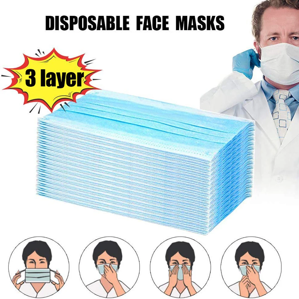 50PCS Three-layer Protective Mask Anti-virus Mask High Quality Mask Earloop Face Mouth Masks Anti-bacterial Mask Surgical mask
50PCS Three-layer Protective Mask Anti-virus Mask High Quality Mask Earloop Face Mouth Masks Anti-bacterial Mask Surgical mask