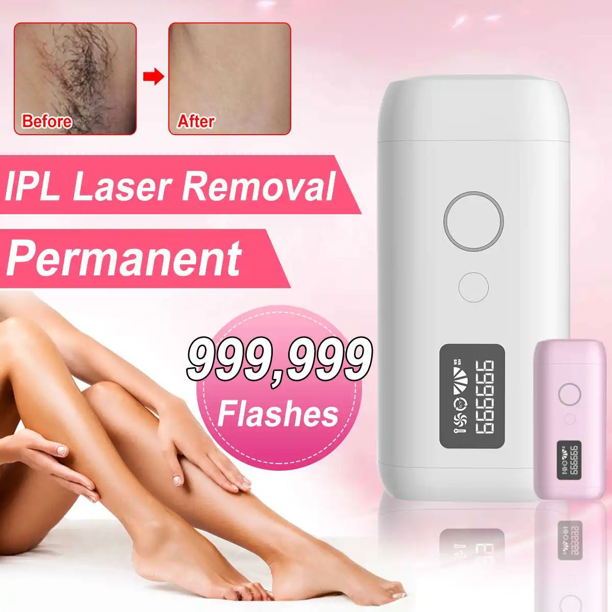 999999 Flash Professional Permanent Laser Epilator LCD Display Laser IPL Hair Removal Machine Photoepilator Painless Depilador
999999 Flash Professional Permanent Laser Epilator LCD Display Laser IPL Hair Removal Machine Photoepilator Painless Depilador