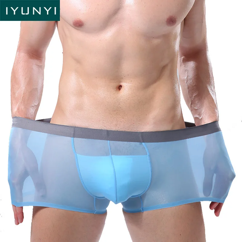IYUNYI Summer Ice Silk Men Underwear Seamless Transparent Boxer Shorts Ultra Thin Sheer Breathable Comfortable Pantie Underpants
IYUNYI Summer Ice Silk Men Underwear Seamless Transparent Boxer Shorts Ultra Thin Sheer Breathable Comfortable Pantie Underpants