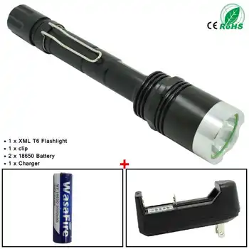1000LM XML T6 Portable Lanterna 5 Modes Waterproof LED Flashlight Self Defense Torch With 18650 Battery+Charger For Hunting
1000LM XML T6 Portable Lanterna 5 Modes Waterproof LED Flashlight Self Defense Torch With 18650 Battery+Charger For Hunting