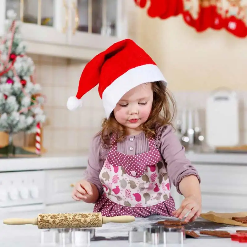 Christmas Elk Printing Rolling Pin Wood Embossing Roller Making Cake Pie Noodles Cookie Dough Wooden Sticks Kitchen Tools
Christmas Elk Printing Rolling Pin Wood Embossing Roller Making Cake Pie Noodles Cookie Dough Wooden Sticks Kitchen Tools