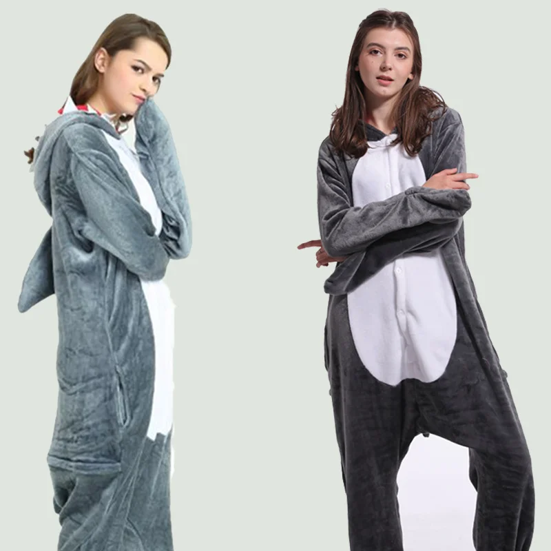 

Adult Kigurumi Onesie Women Animal Pajamas Suit Flannel Warm Soft Shark Sleepwear Onepiece Winter Jumpsuit Pijama Cosplay