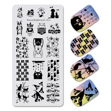 BeautyBigBang ongle gabarit plaque acier inoxydable mignon chat chien motif ongles estampage plaques Rectangle timbre pour ongles BBB apo(China)