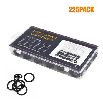 Assortment O-Rings Washers 225pcs Black Automotive Rubber Gasket Seal Ring Kit Universal Replaces Useful Accs Tool
Assortment O-Rings Washers 225pcs Black Automotive Rubber Gasket Seal Ring Kit Universal Replaces Useful Accs Tool