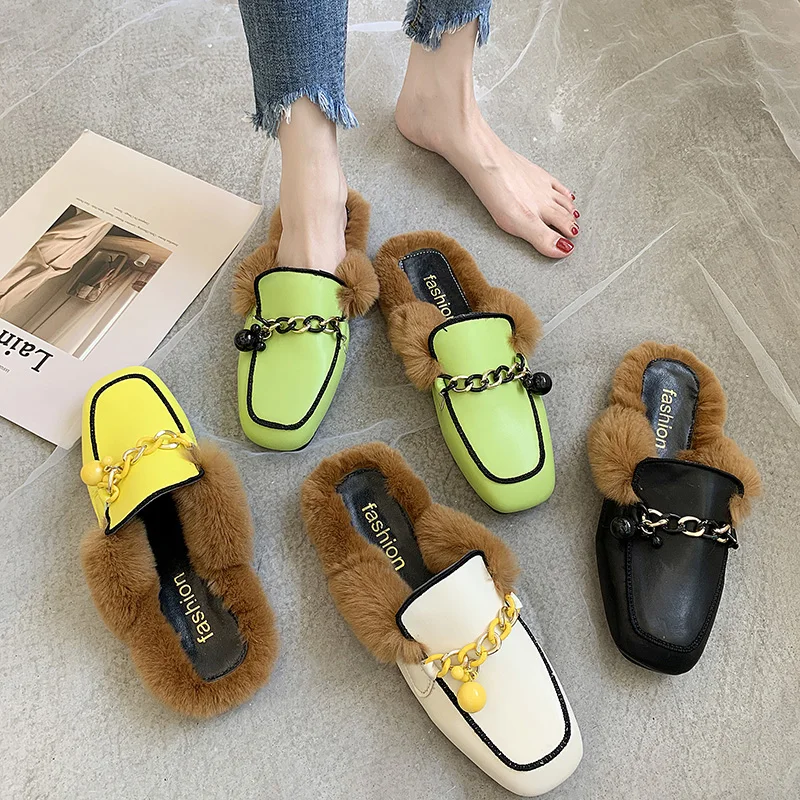 Luxury Slides Shoes Without Heel Loafers Square Toe Mules Women String Bead Slippers Fur Low Designer Flat Plush Cover Basic
Luxury Slides Shoes Without Heel Loafers Square Toe Mules Women String Bead Slippers Fur Low Designer Flat Plush Cover Basic