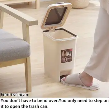 New 8L/10L Foot Pedal Pressing Cover Type Trash Can Bucket Plastic Large Size Square Waste Bins Home Trash Bin Garbage Bag Hold
New 8L/10L Foot Pedal Pressing Cover Type Trash Can Bucket Plastic Large Size Square Waste Bins Home Trash Bin Garbage Bag Hold