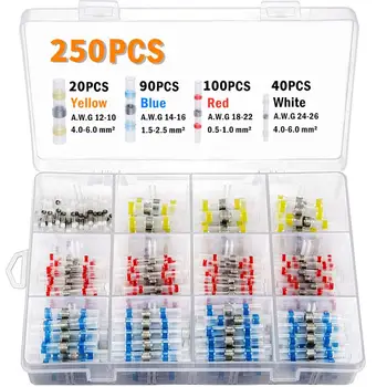 30/50/100/250PCS Solder Seal Wire Connectors Kit, Heat Shrink Butt Connectors Waterproof and Insulated Electrical Wire Terminals
30/50/100/250PCS Solder Seal Wire Connectors Kit, Heat Shrink Butt Connectors Waterproof and Insulated Electrical Wire Terminals