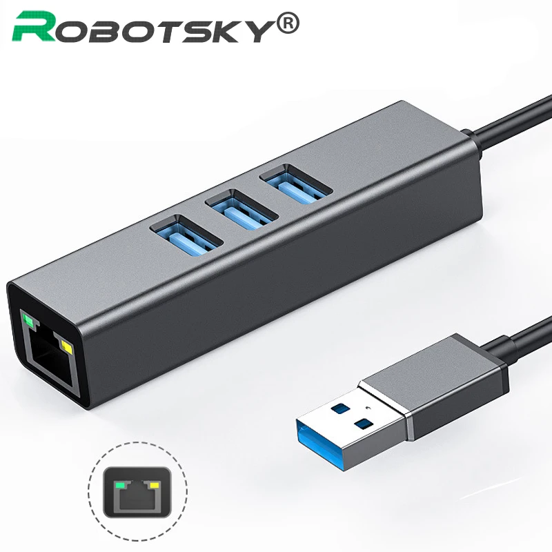 USB3.0 Hub 3 Ports USB3.0 Wired 1000M Network Card USB To RJ45 Converter Ethernet Lan Adapter Hub For Mac OS/Windows 7/8/10
USB3.0 Hub 3 Ports USB3.0 Wired 1000M Network Card USB To RJ45 Converter Ethernet Lan Adapter Hub For Mac OS/Windows 7/8/10