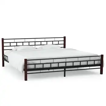 

vidaXL Bed Frame Black Metal 180x200 cm 6FT Super King