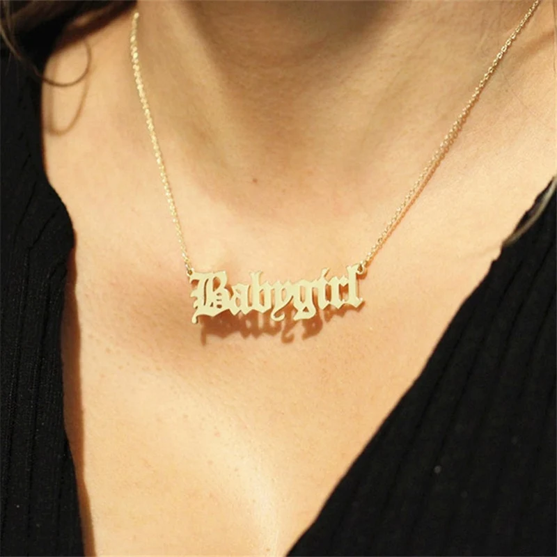 Baby Girl Necklace Personalized Babygirl Name Letter Pendant Necklace Stainless Steel Birthday Gift For Women Girlfriend Jewelry
Baby Girl Necklace Personalized Babygirl Name Letter Pendant Necklace Stainless Steel Birthday Gift For Women Girlfriend Jewelry