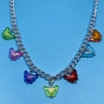 Harajuku Colorful Butterfly Metal Pendant Necklace For Women Hip Hop Punk Cool Party Vintage Choker Necklace Fashion Jewelry New 
Harajuku Colorful Butterfly Metal Pendant Necklace For Women Hip Hop Punk Cool Party Vintage Choker Necklace Fashion Jewelry New