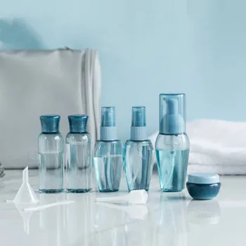 9 Pcs Blue Lotion Transparent Sub Bottle Set Plastic Portable Travel Shampoo Empty Spray Refillable Clear Container
9 Pcs Blue Lotion Transparent Sub Bottle Set Plastic Portable Travel Shampoo Empty Spray Refillable Clear Container