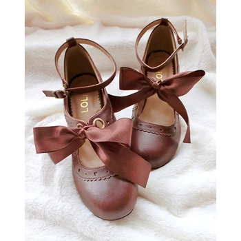 6 color Japanese Style Lolita Shoes for Women Ribbon Bowknot Ballet Shoes High Heel Lolita Shoes Adult Girls Ladies Shoes 
6 color Japanese Style Lolita Shoes for Women Ribbon Bowknot Ballet Shoes High Heel Lolita Shoes Adult Girls Ladies Shoes