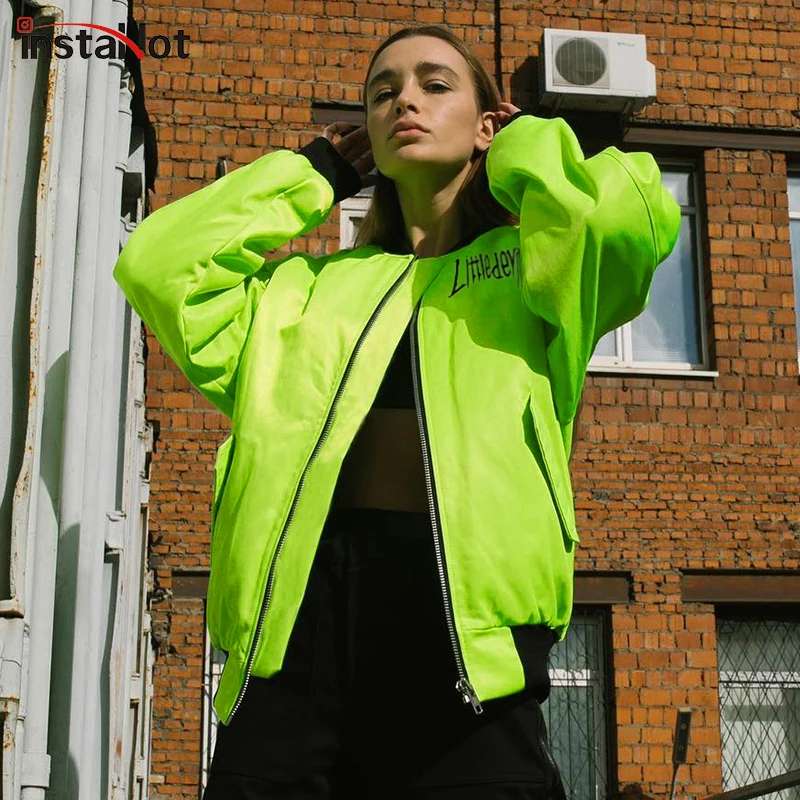 InstaHot Winter Letter Print Bomber Jacket Coat Thick Women Autumn Splice Zipper Up Oversize Black Green Biker Jacket Outerwear
InstaHot Winter Letter Print Bomber Jacket Coat Thick Women Autumn Splice Zipper Up Oversize Black Green Biker Jacket Outerwear