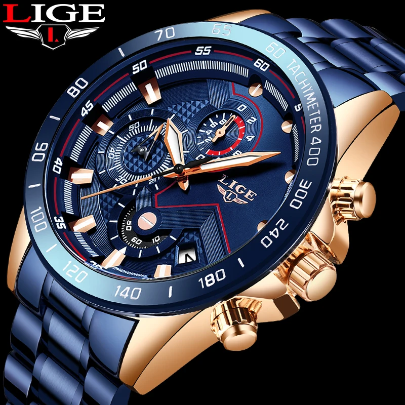 LIGE 2019 New Fashion Mens Watches with Stainless Steel Top Brand Luxury Sports Chronograph Quartz Watch Men Relogio Masculino
LIGE 2019 New Fashion Mens Watches with Stainless Steel Top Brand Luxury Sports Chronograph Quartz Watch Men Relogio Masculino