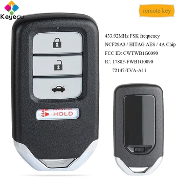 KEYECU Smart Proximity Remote Control Car Key With 4 Buttons FSK 433.92MHz - FOB for Honda Accord 2018 2019, FCC ID: CWTWB1G0090
KEYECU Smart Proximity Remote Control Car Key With 4 Buttons FSK 433.92MHz - FOB for Honda Accord 2018 2019, FCC ID: CWTWB1G0090