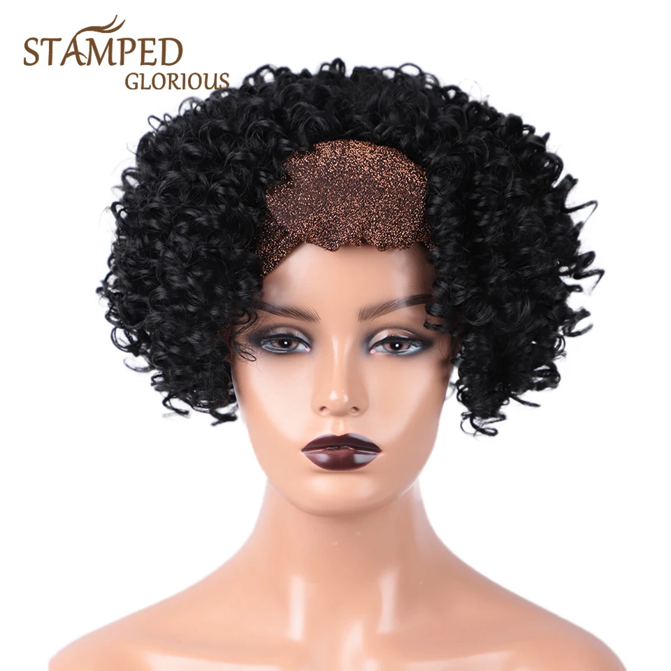 Stamped Glorious 14inches Afro Kinky Curly Headband Wig Full Machine Made Synthetic Wigs for Women Black Color Natural Wigs 
Stamped Glorious 14inches Afro Kinky Curly Headband Wig Full Machine Made Synthetic Wigs for Women Black Color Natural Wigs