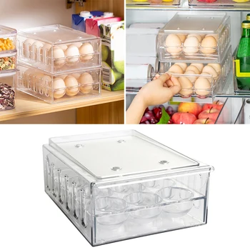 12 Grid Container Dustproof Eggs Storage Box Transparent Holder Drawer-type Refrigerator Home Kitchen Breathable Tray Stackable
12 Grid Container Dustproof Eggs Storage Box Transparent Holder Drawer-type Refrigerator Home Kitchen Breathable Tray Stackable