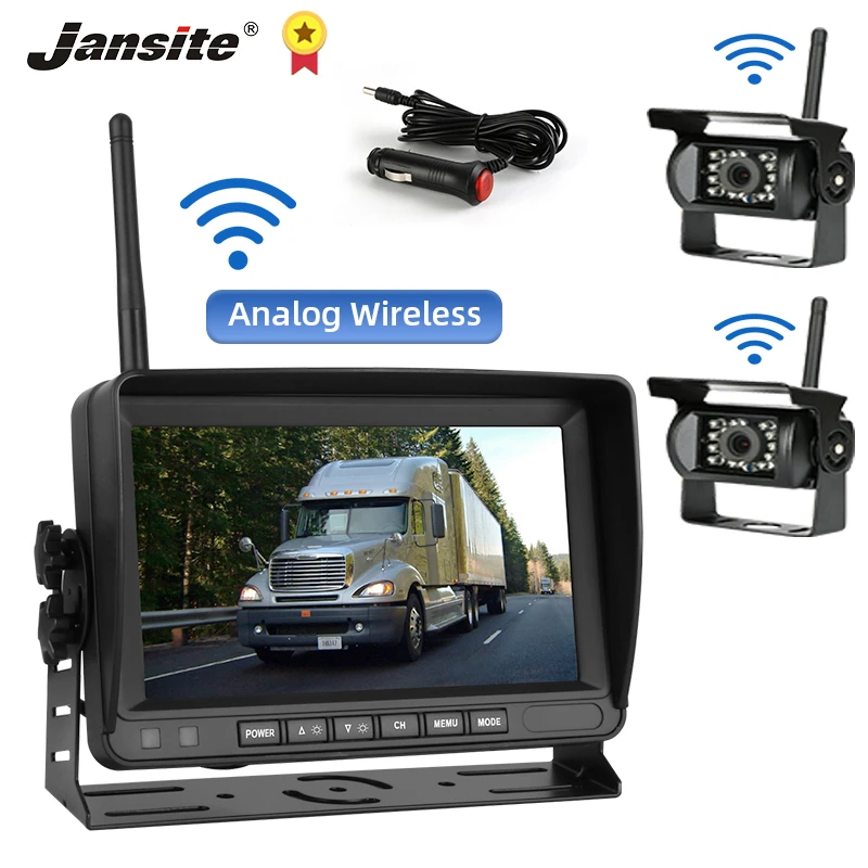 Jansite Wireless Reverse camera kit Rear view camera wireless with monitor truck camera 12-24V backup camera Bus RV Minivan
Jansite Wireless Reverse camera kit Rear view camera wireless with monitor truck camera 12-24V backup camera Bus RV Minivan