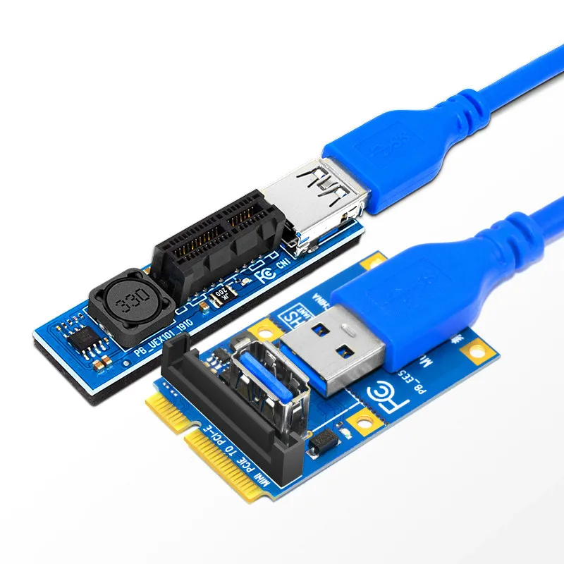 Мини PCI-E до X1 Райзер-карта PCI Express слот двойной SATA разъем питания 60 см USB 3 0