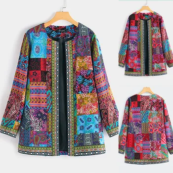 5XL Coat Loose Female Zipper Vintage Cotton Linen Printed Loose Long-sleeved Jacket Women Coat Autumn
5XL Coat Loose Female Zipper Vintage Cotton Linen Printed Loose Long-sleeved Jacket Women Coat Autumn
