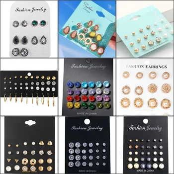 Fashion Small Stud Earrngs Set For women Vintage Boho Crystal Stone Stud Earrings Set Female Party Jewelry Gifts 
Fashion Small Stud Earrngs Set For women Vintage Boho Crystal Stone Stud Earrings Set Female Party Jewelry Gifts