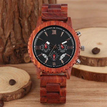 Red Sandalwood Strap Wooden Watch Men Large Dial with Luminous Pointers Delicate Red Wooden Wristwatch Business Clock Timepieces 
Red Sandalwood Strap Wooden Watch Men Large Dial with Luminous Pointers Delicate Red Wooden Wristwatch Business Clock Timepieces