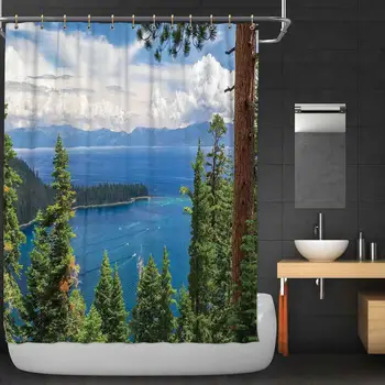 Lake House Decor Shower Curtain,Aerial Image of Majestic Asian Lake Above Trees and Mountain in The Horizon Art with Hooks,84''W
Lake House Decor Shower Curtain,Aerial Image of Majestic Asian Lake Above Trees and Mountain in The Horizon Art with Hooks,84''W